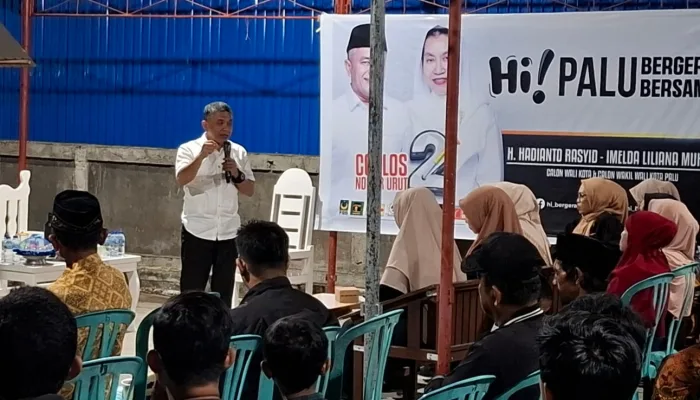 Kampanye Hadianto di Jl Hangtuah, Sampaikan Program untuk UMKM dan Aplikasi Sangu Palu