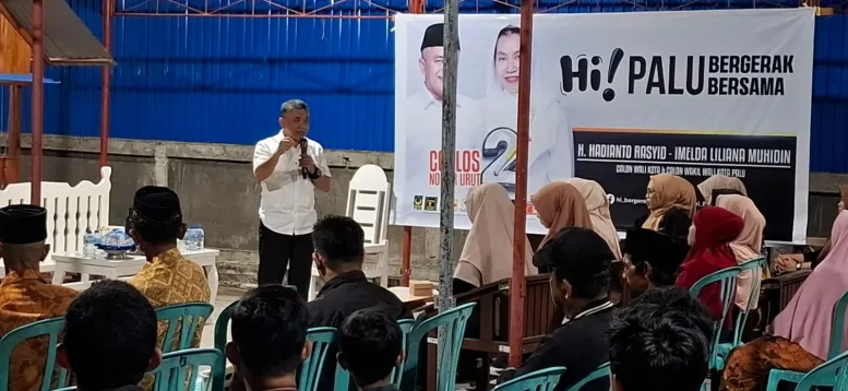 Kampanye Hadianto di Jl Hangtuah, Sampaikan Program untuk UMKM dan Aplikasi Sangu Palu
