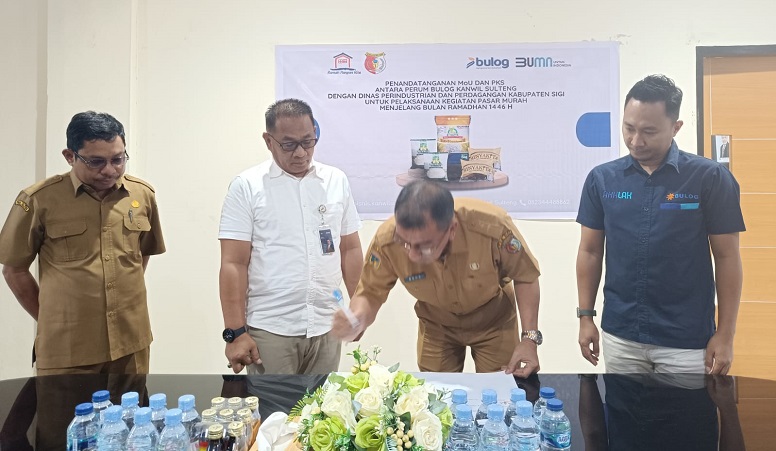 Bulog dan Pemkab Sigi Teken MoU Pasar Murah, Hadirkan Bahan Pokok Harga Terjangkau Jelang Ramadhan