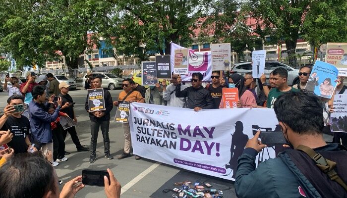 Jurnalis Sulteng Suarakan Gelombang PHK di Industri Media saat Aksi May Day 2025