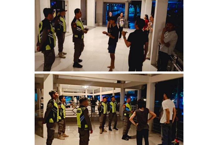 Satpol PP Sulteng Edukasi Kelompok Sanggar Seni saat Berlatih di Kawasan Kantor Gubernur