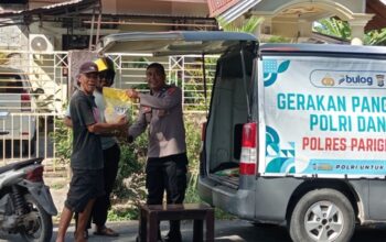 Gerakan Pangan Murah, Polres Parimo dan Bulog Salurkan 100 Ton Beras ke Masyarakat