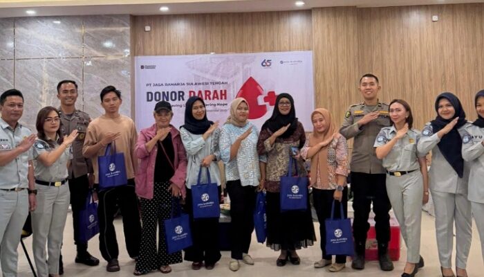 Jasa Raharja Sulteng Gelar Donor Darah dan Bakti Sosial Peringati HUT Ke-65